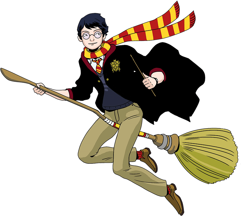 Top 10 Modes Of Transportation In Harry Potter - Harry Potter On A Broom Clipart (800x722)