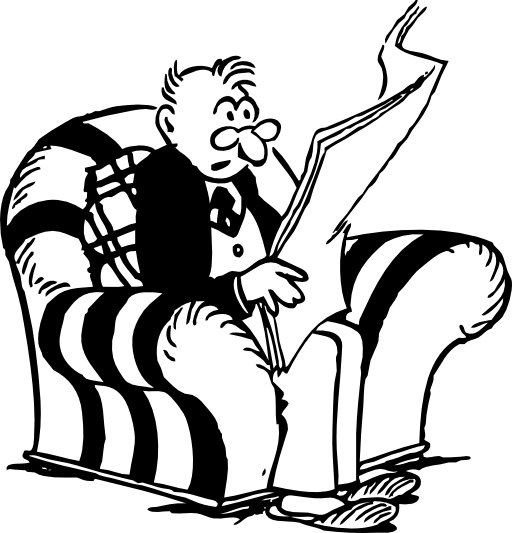 Man Reading Newspaper - Cartoon Man Reading Newspaper (512x533)