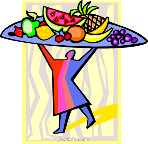 Chef With A Fruit Platter Royalty Free Vector Clip - Dietary Fiber (480x470)