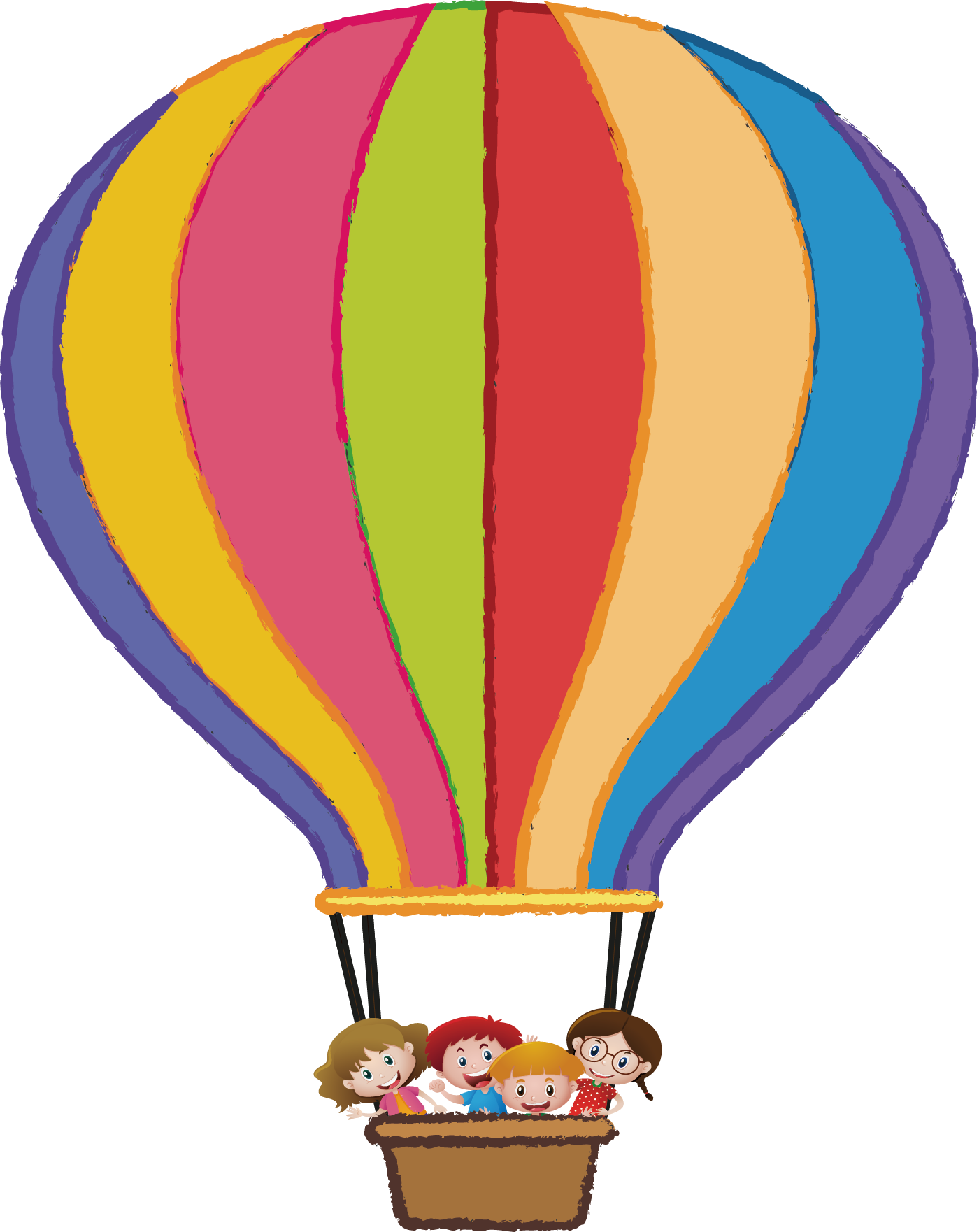 Flight Hot Air Balloon Illustration - Air Balloon Cartoon Png (1400x1762)