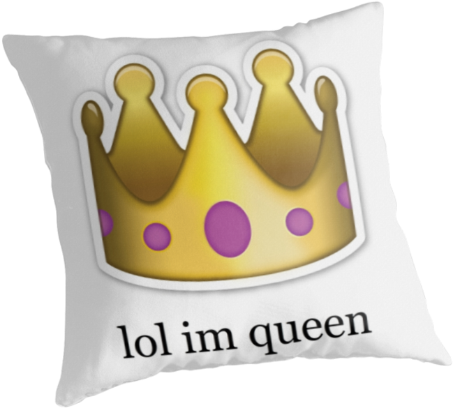 Lol Im Queen Emoji Design Quot Throw Pillows By Rad - Krone Emoji Getränkeuntersetzer (875x875)
