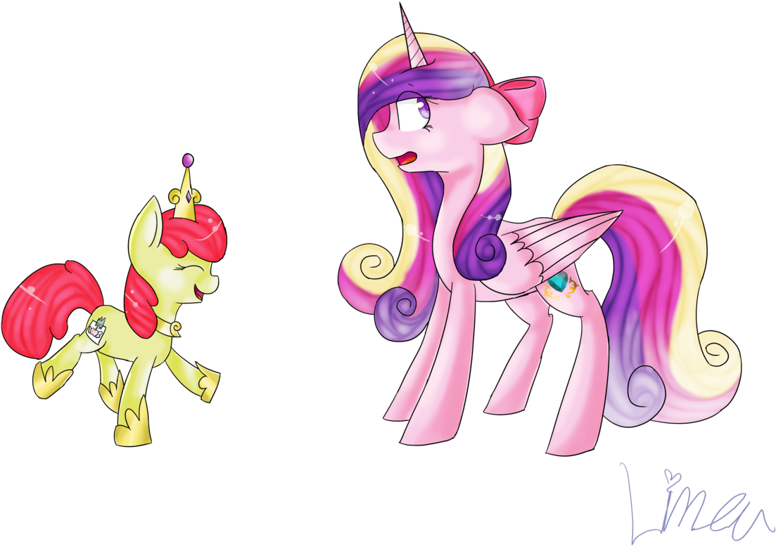 Accessory Swap, Apple Bloom, Artist - Princess Cadence And Applebloom (1280x905)