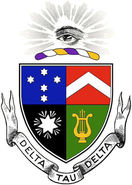 Delta Tau Delta Coat Of Arms - Delta Tau Delta Crest (444x620)