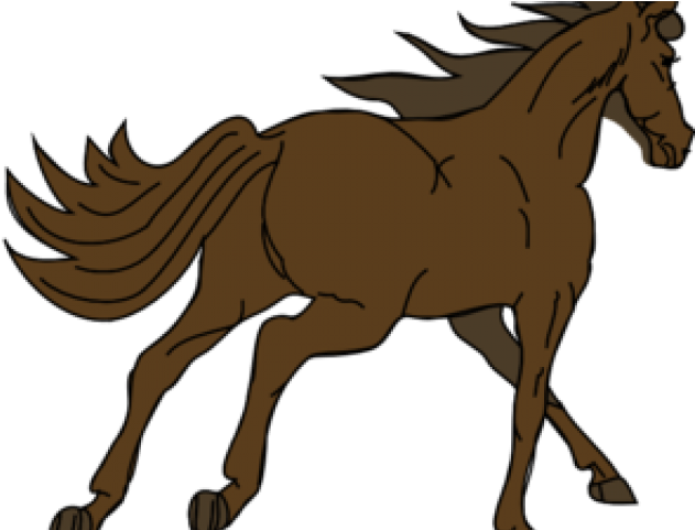 Horse Clipart Light Brown - Horse Running Away Round Ornament (640x480)