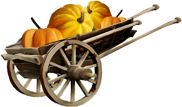 Pumpkins In Carriages - Clip Art (600x369)