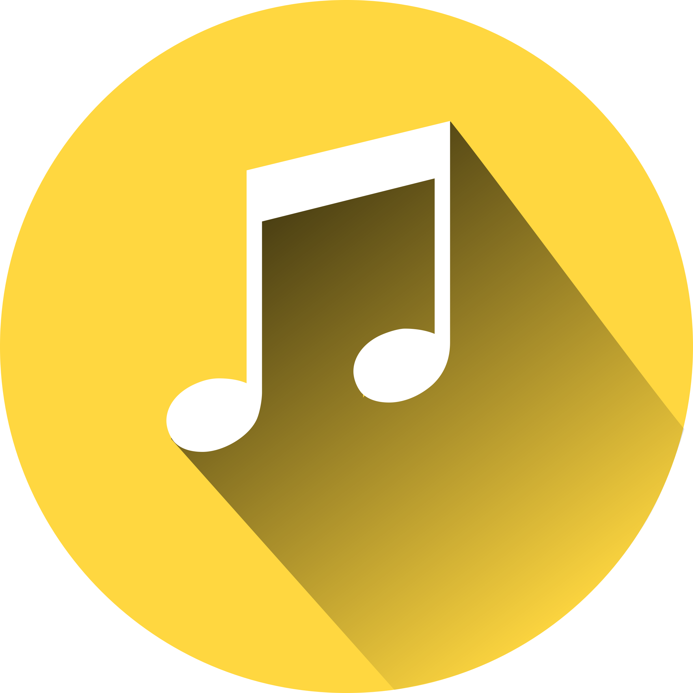 Music Icons Yellow - Music Icon Round Png (2400x2400)