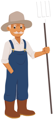 Farmer Clipart Transparent - Cartoon Farmer Png (512x512)