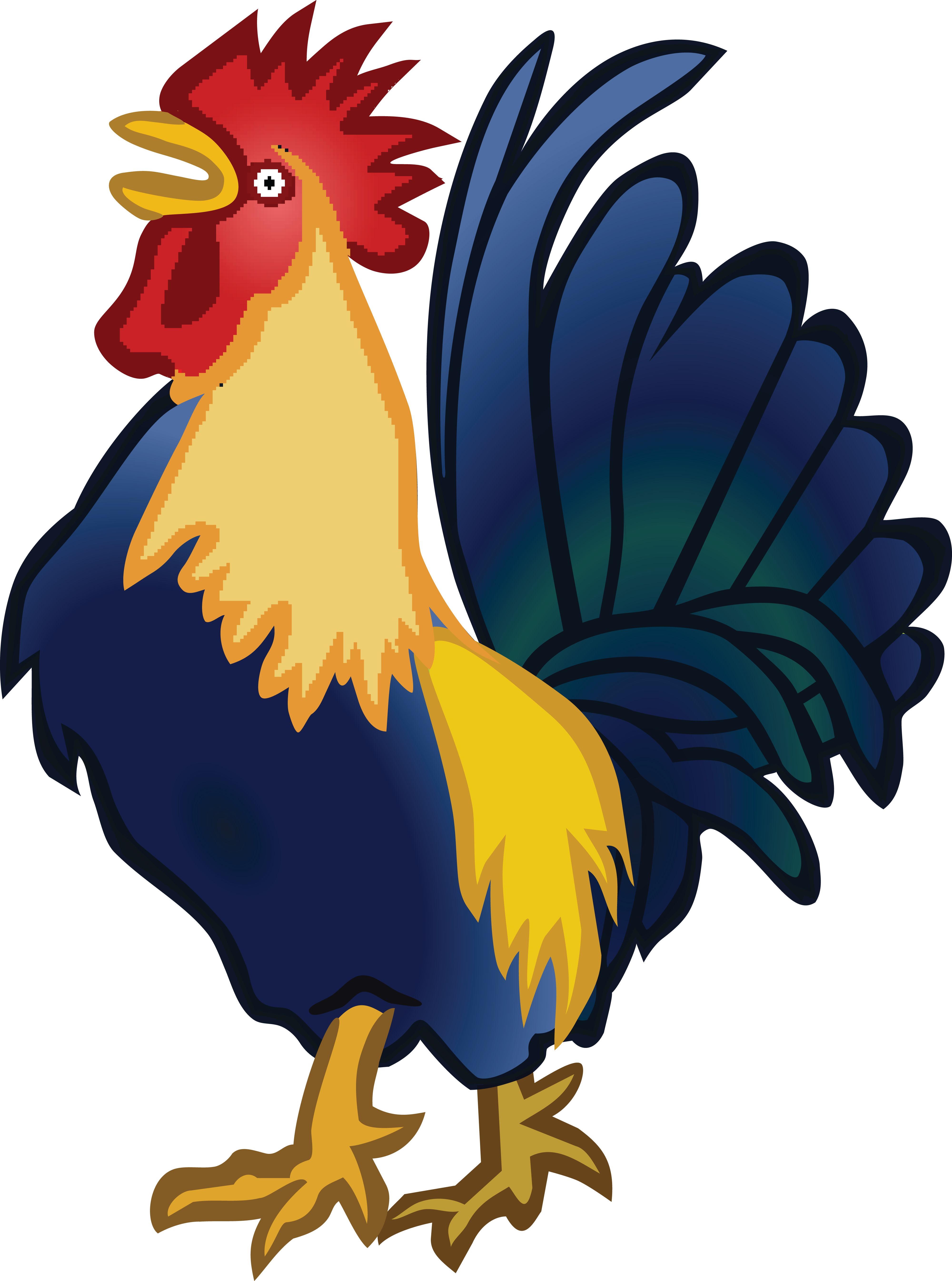 Free Clipart Of A Rooster - Animated Farm Chicken Png (4000x5380)