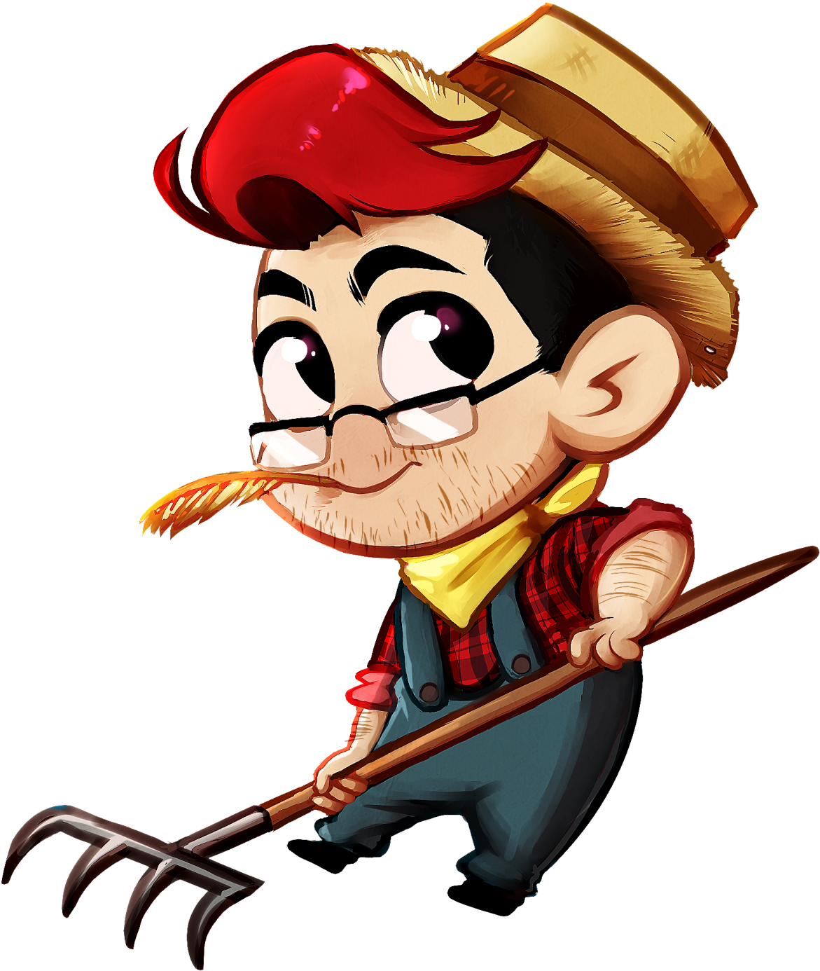 Farmer Markiplier Farmiplier's Farming Outfit For Farming - Chibi Farmer (1280x1613)