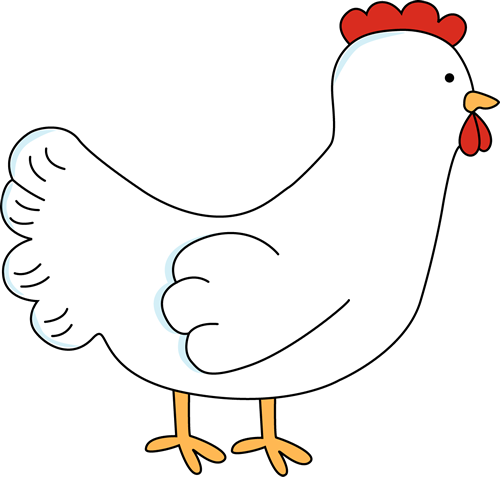 Cute White Chicken - Cute Chicken Clipart (500x477)