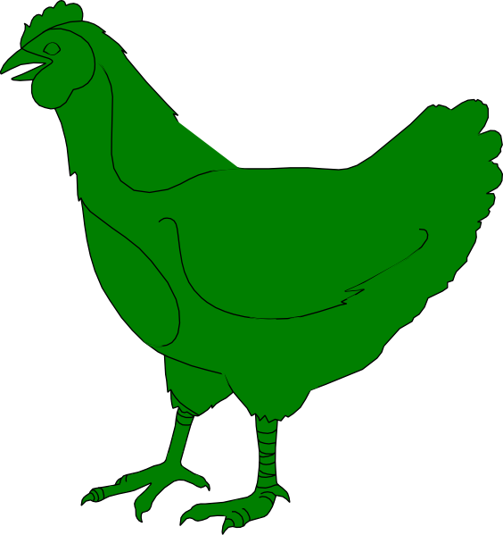 Green Chicken Clip Art - Green Chicken Clipart (564x599)