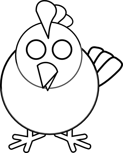 Black And White Chicken Clip Art - Clip Art (480x598)