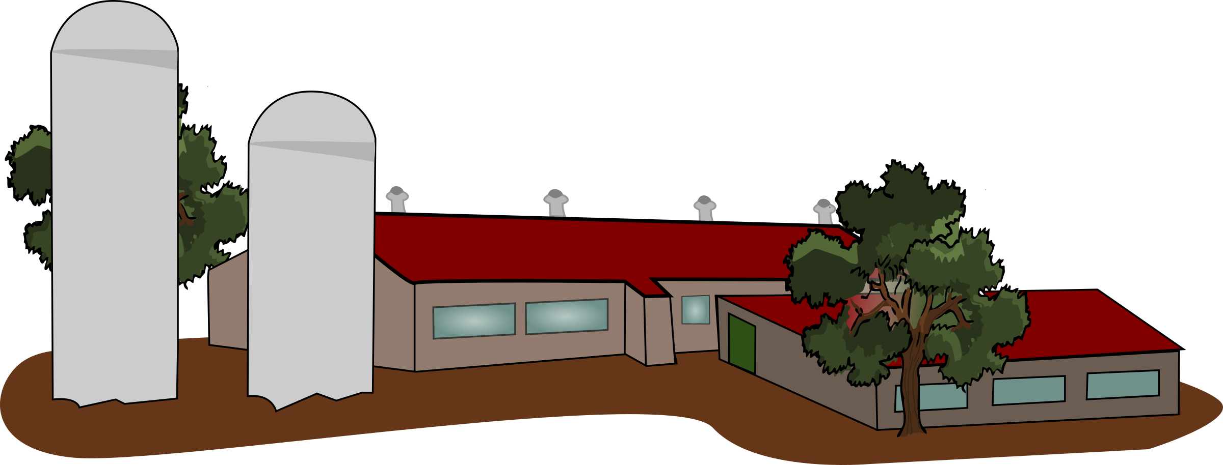 Ferme Industrielle - Industrial Farm Clipart (2400x914)