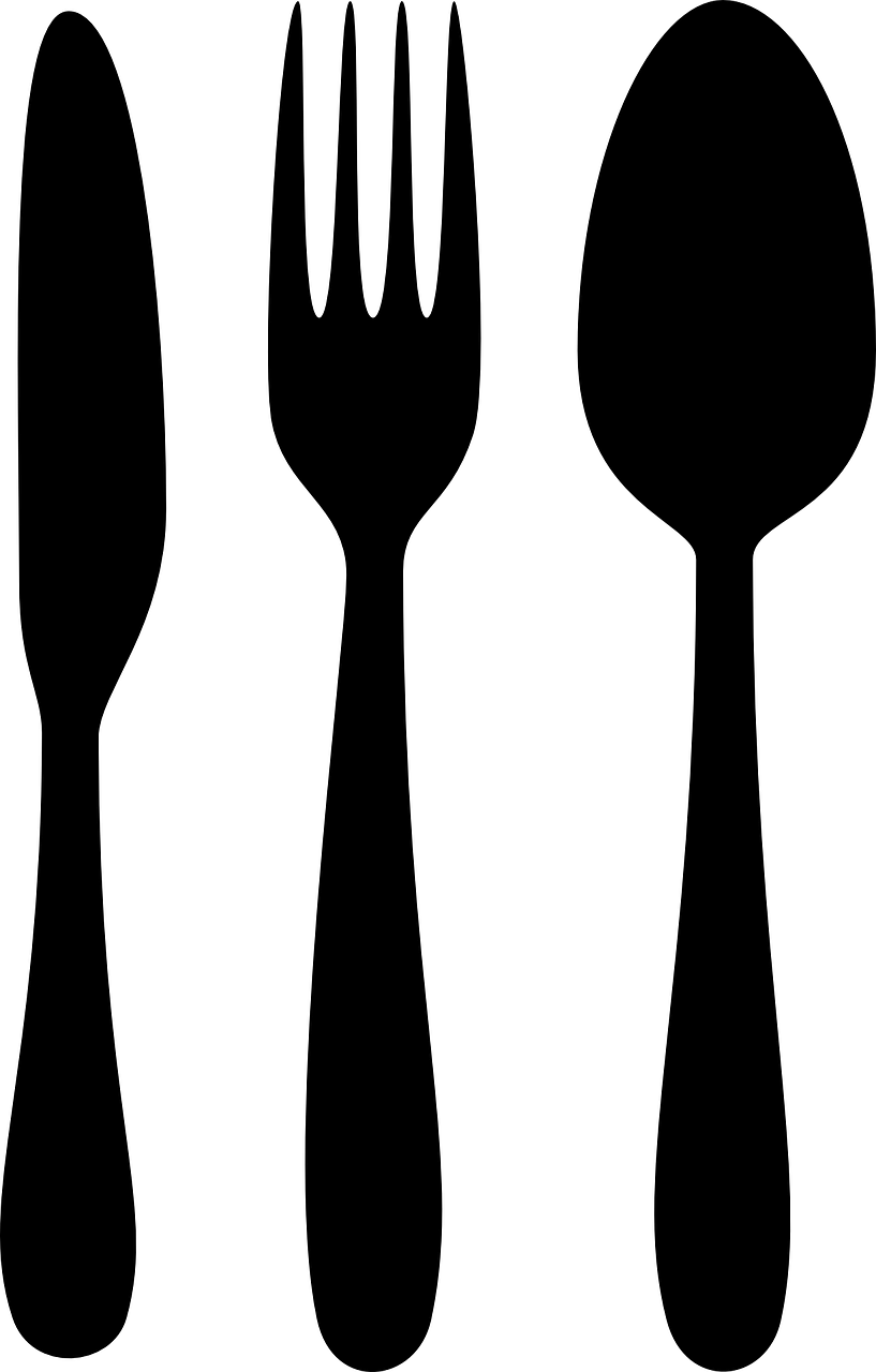 Chef Clipart Black And White - Spoon And Fork Png (817x1280)