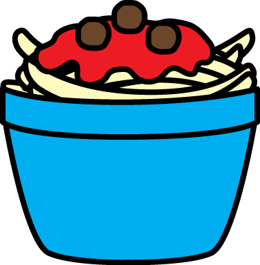 Spaghetti Clipart Cute - Spaghetti And Meatballs In A Bowl (376x383)