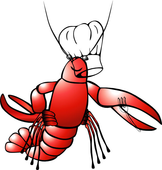 Crawfish Chef Clip Art At Clker - Chef Hat Clip Art (570x596)