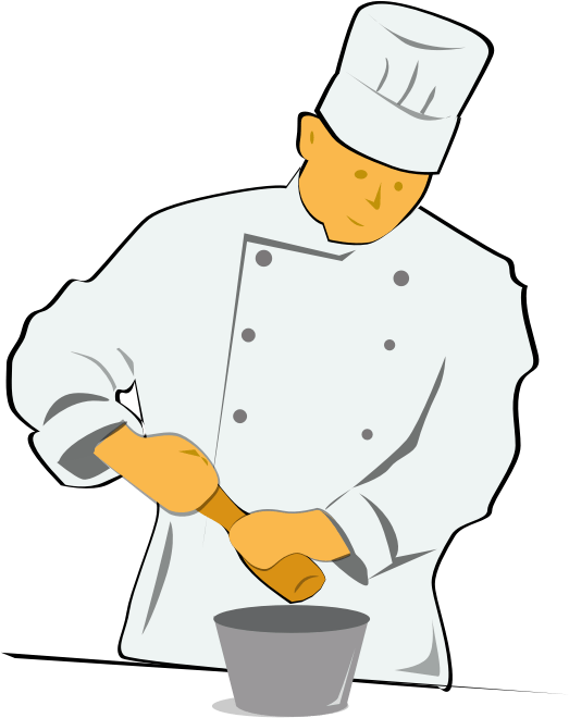 Chef Black White Line Art 41 - Chef Clip Art (523x660)