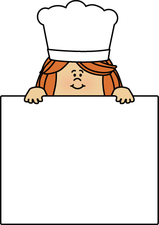 Female Chef With A Blank Sign Clip Art - Chef (321x454)