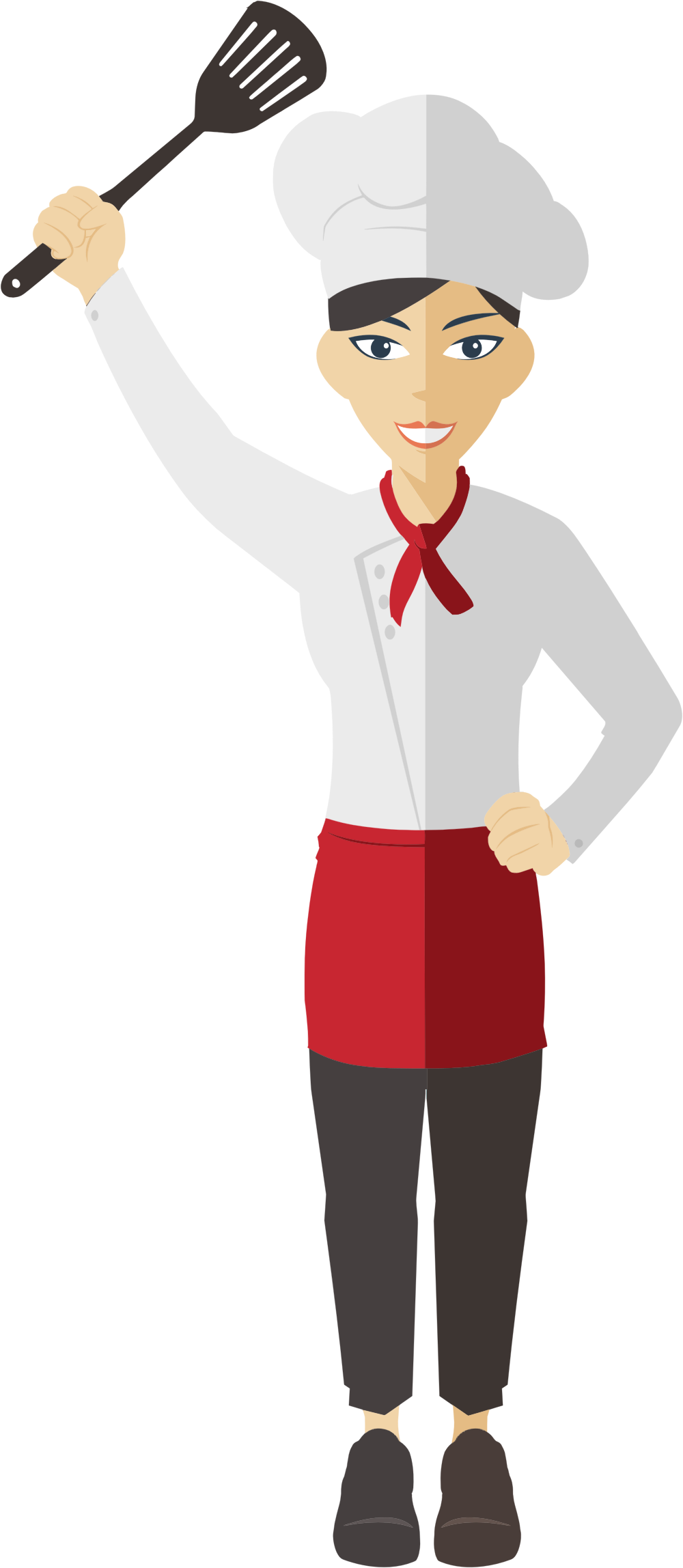 Medium Image - Clipart Chef Female (1000x2296)