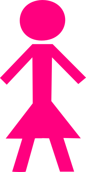 Pink Female Stick Figure Clip Art - Stick Figure Clip Art (300x598)