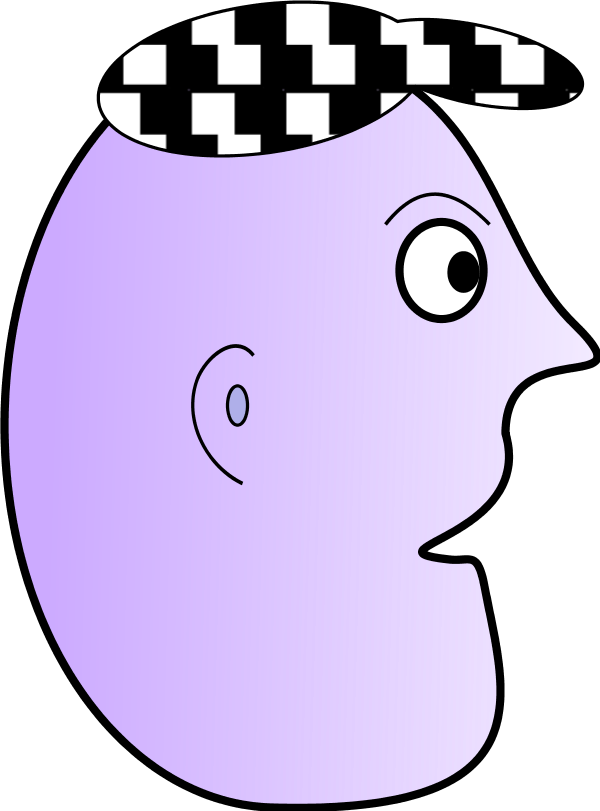 Cartoon Man Face Profile Wearing Cap - Clip Art (600x811)