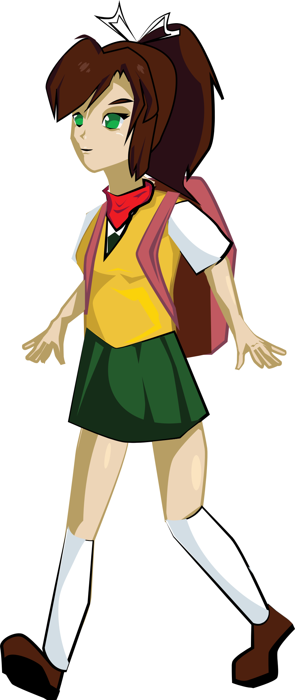 Clipart - Girl Walking Clip Art (1005x2381)