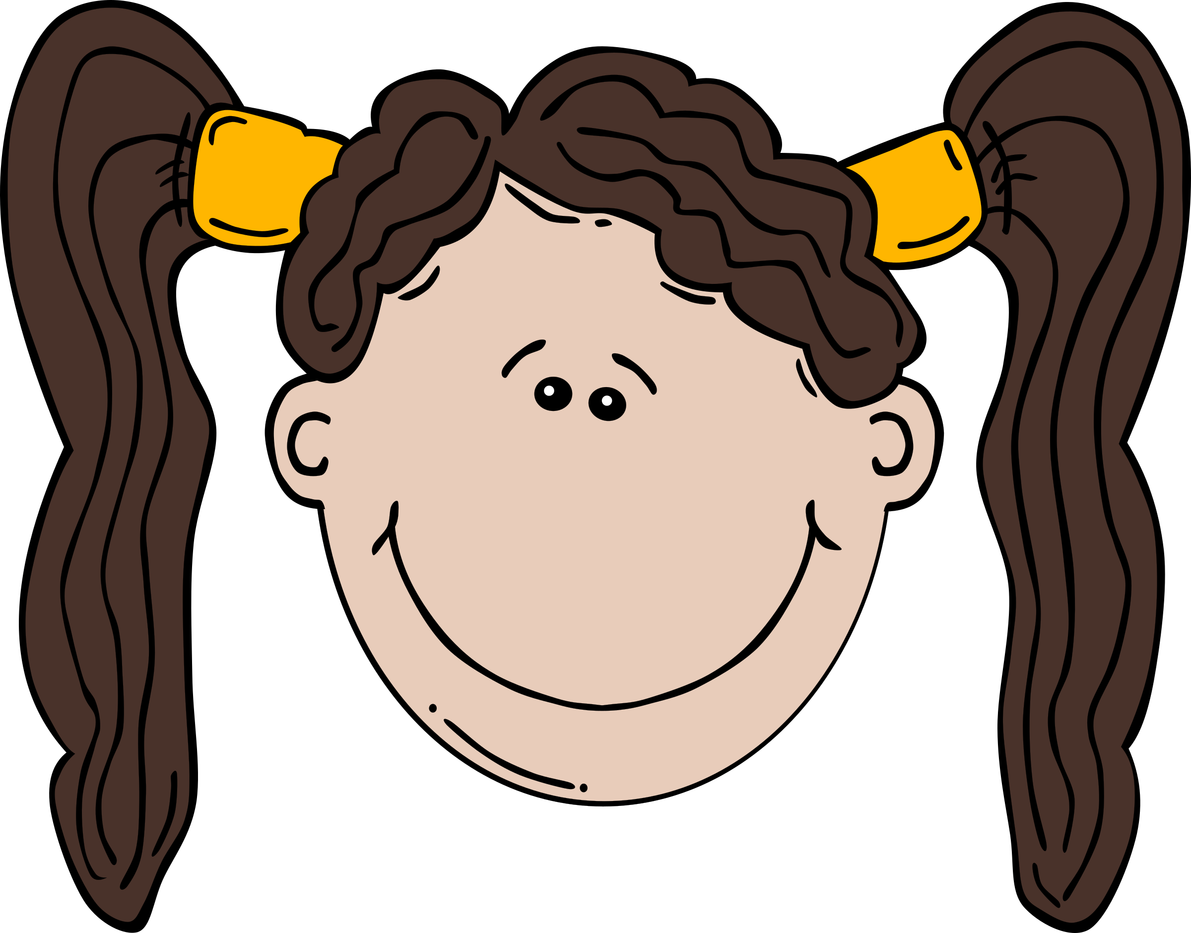 Girl Face Cartoon 2 Openclipart - Cartoon Girl Face (2400x1880)