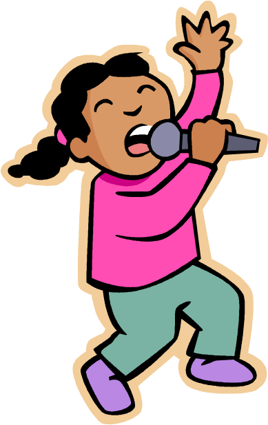 Clipart Action Verbs Collection - Singing Clipart (396x627)