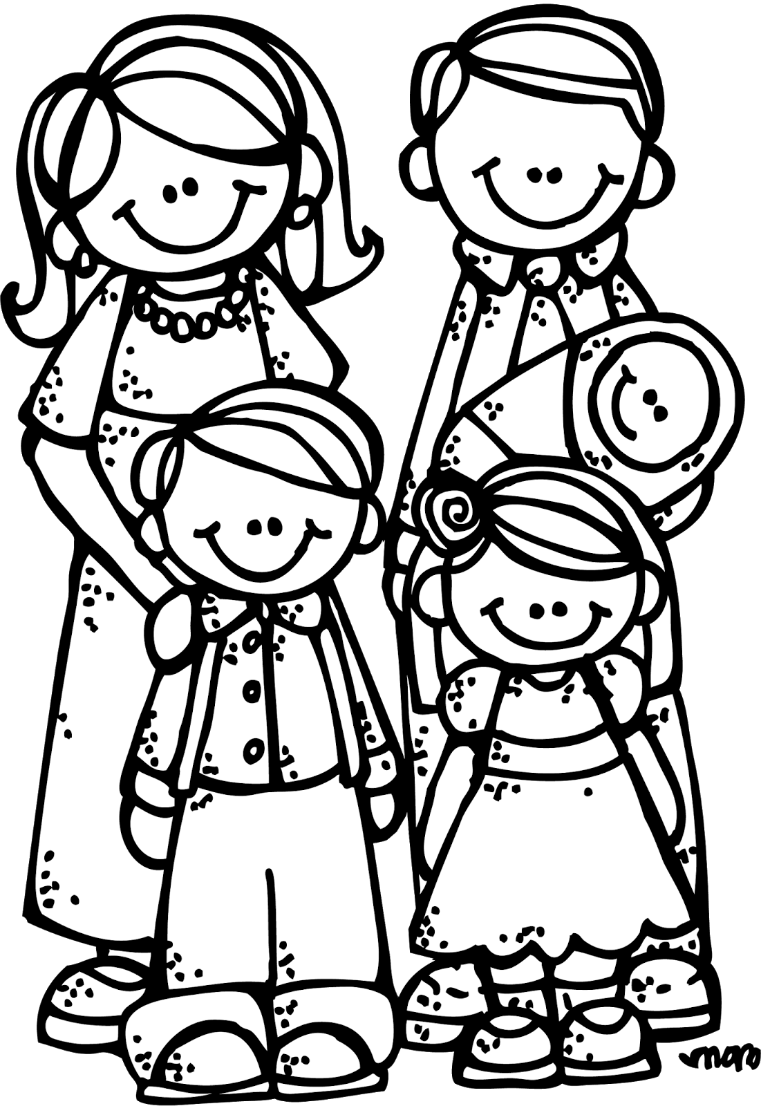 Images For Holy Family Clip Art - Melonheadz Family (1101x1600)