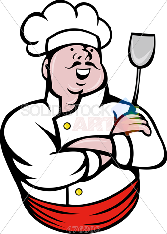 Stock Illustration Of Cartoon Drawing Of Chef Holding - Cartoon Chef Body (340x477)