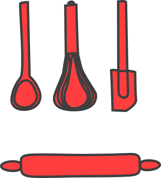 Bakery Red Clip Art - Red Rolling Pin Clip Art (540x596)