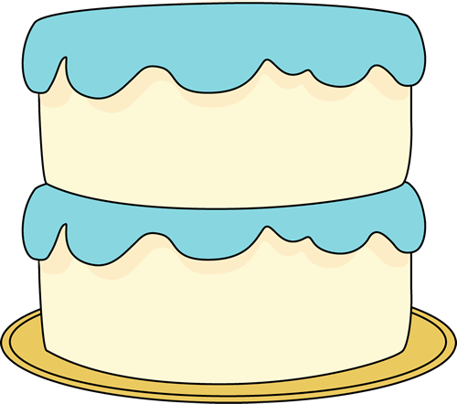 White Cake With Blue Frosting - Mycutegraphics Cake (500x442)
