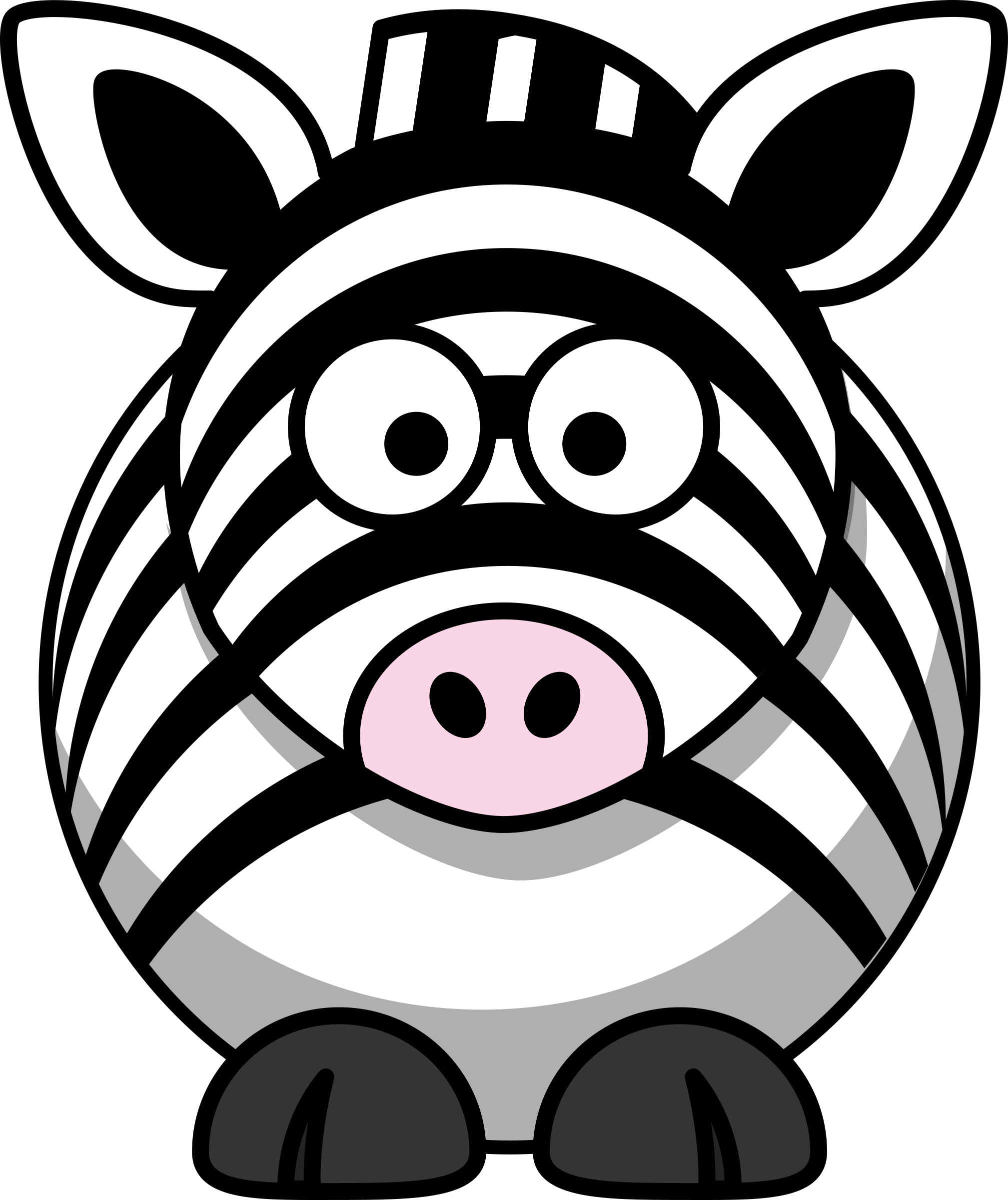 Clipart - Cartoon Zebra - Cartoon Animals Clipart (2017x2400)