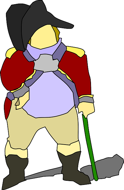 Free Vector Cartoon French Soldier Wearing Hat Clip - French Soldier Cartoon Png (417x640)
