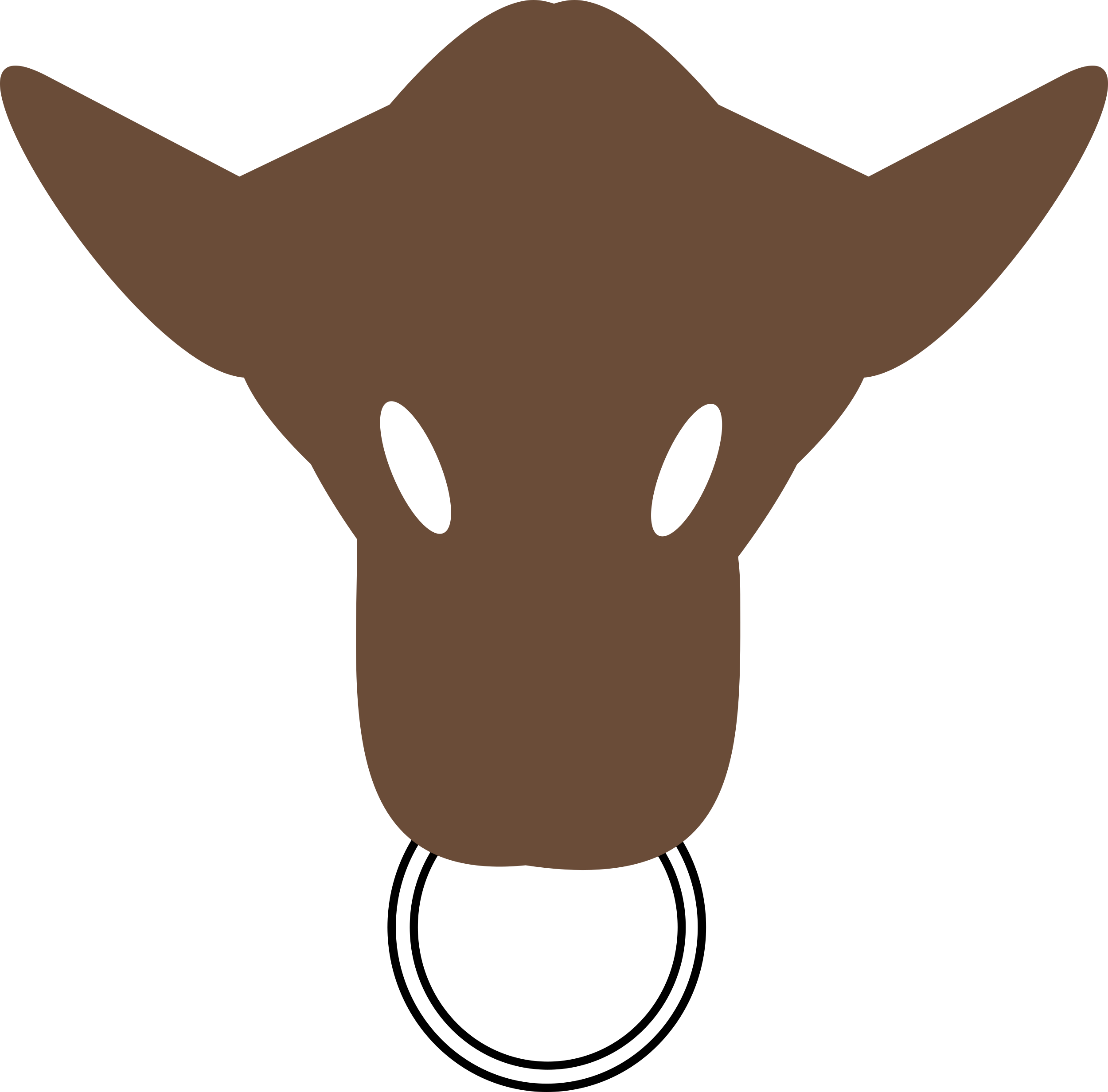 Bull Head Silhouette - Cartoon Bull Head (2500x2464)