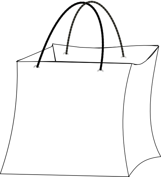 Gift Bag Outline Clip Art - Sale Graphic Png White (540x594)