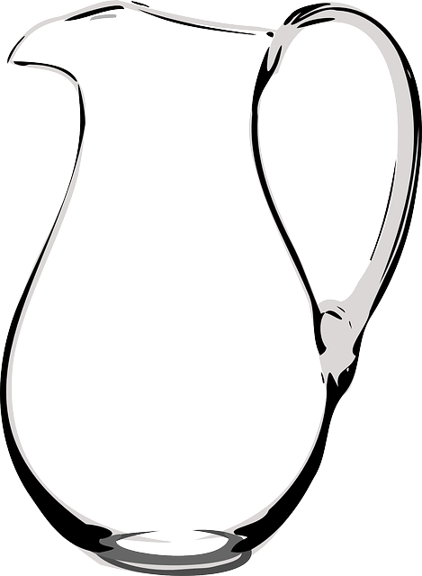 Water Jug, Drink, Kitchen, Water - Water Jug Clipart Black And White (469x640)