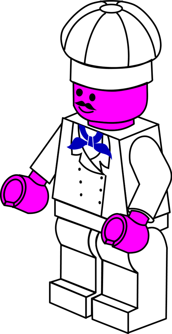 Lego Town Chef - Lego Vector (600x1165)