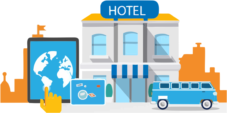 Hotel Clipart Hotel Reservation - Hotel Cartoon Png (1185x416)