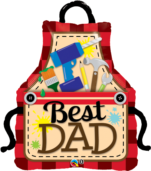 Best Dad Apron Large Foil Balloon 1pc - Fathers Day Balloon Decoration (501x575)