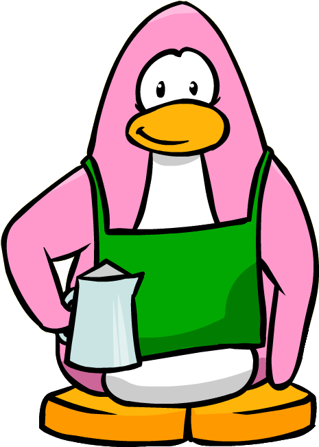 June 2006 Coffee Apron Penguin Style - Club Penguin Coffee Apron (475x656)