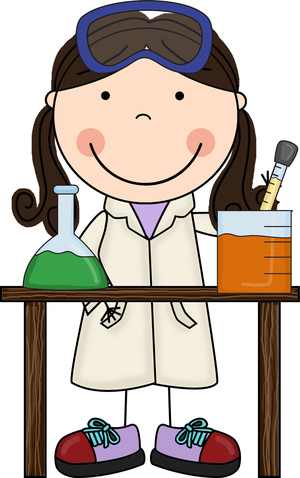 Science Project Clip Art - Girl Scientist Clipart (1170x1862)