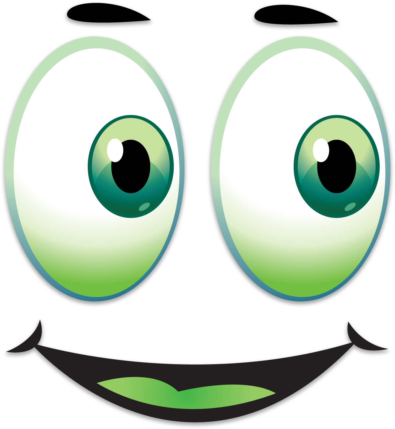 Pin Looking Eyes Clipart - Clip Art Face Happy (1338x1600)