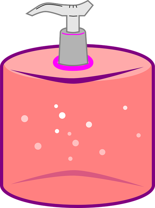 My Shower Is Full Of Pink-bottled Shampoos, Conditioners, - Hand Sanitizer Clip Art (955x1280)