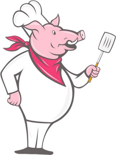 Pig Standing Drawing (375x500)