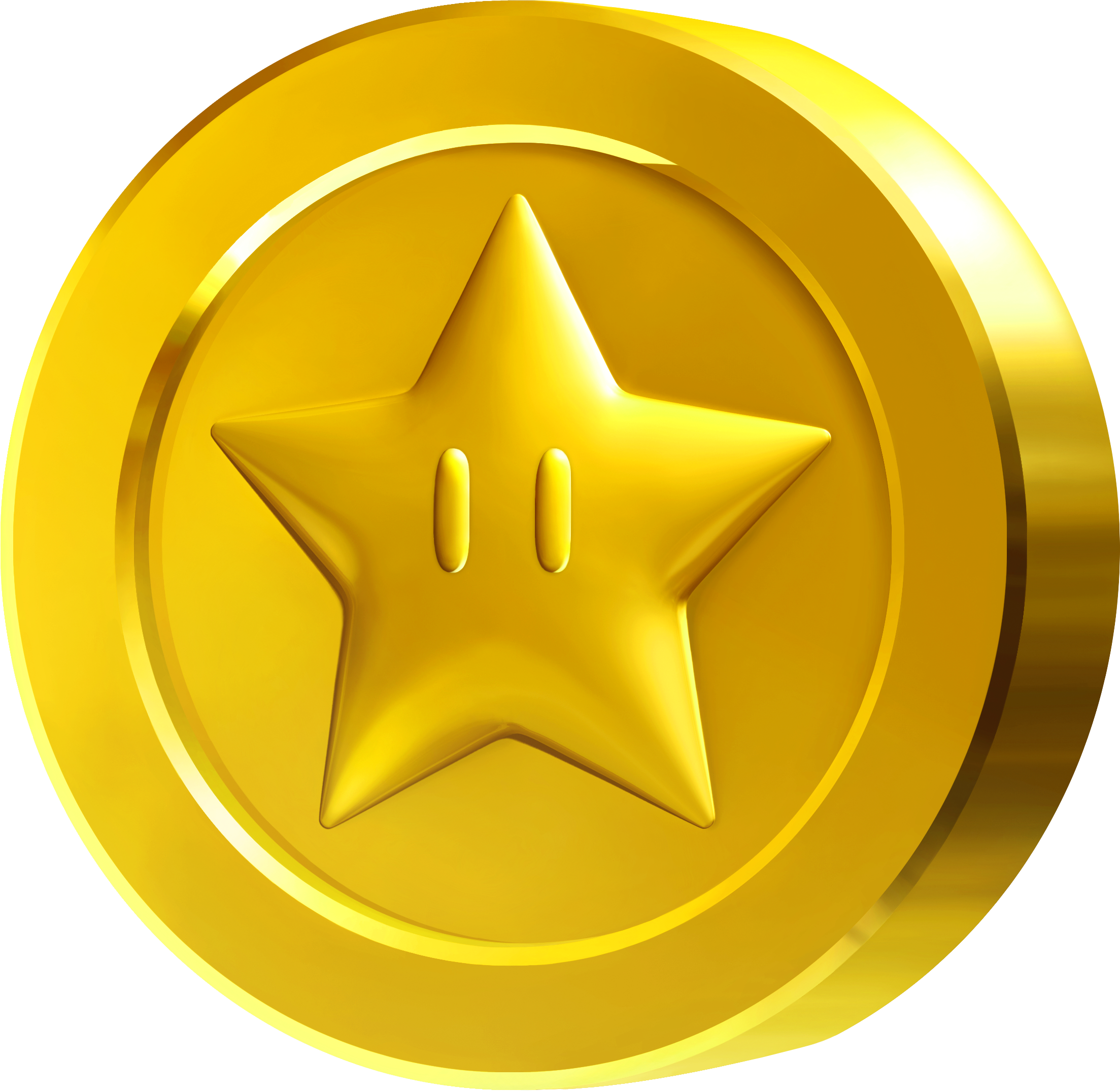 Super Mario Star Coins Clipart Free - Mario Star Coin (2207x2149)