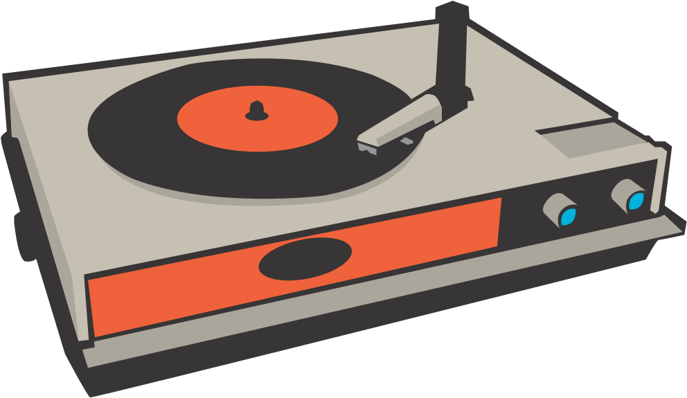 Record Player Clipart Old School - Record Player Clipart (1000x582)