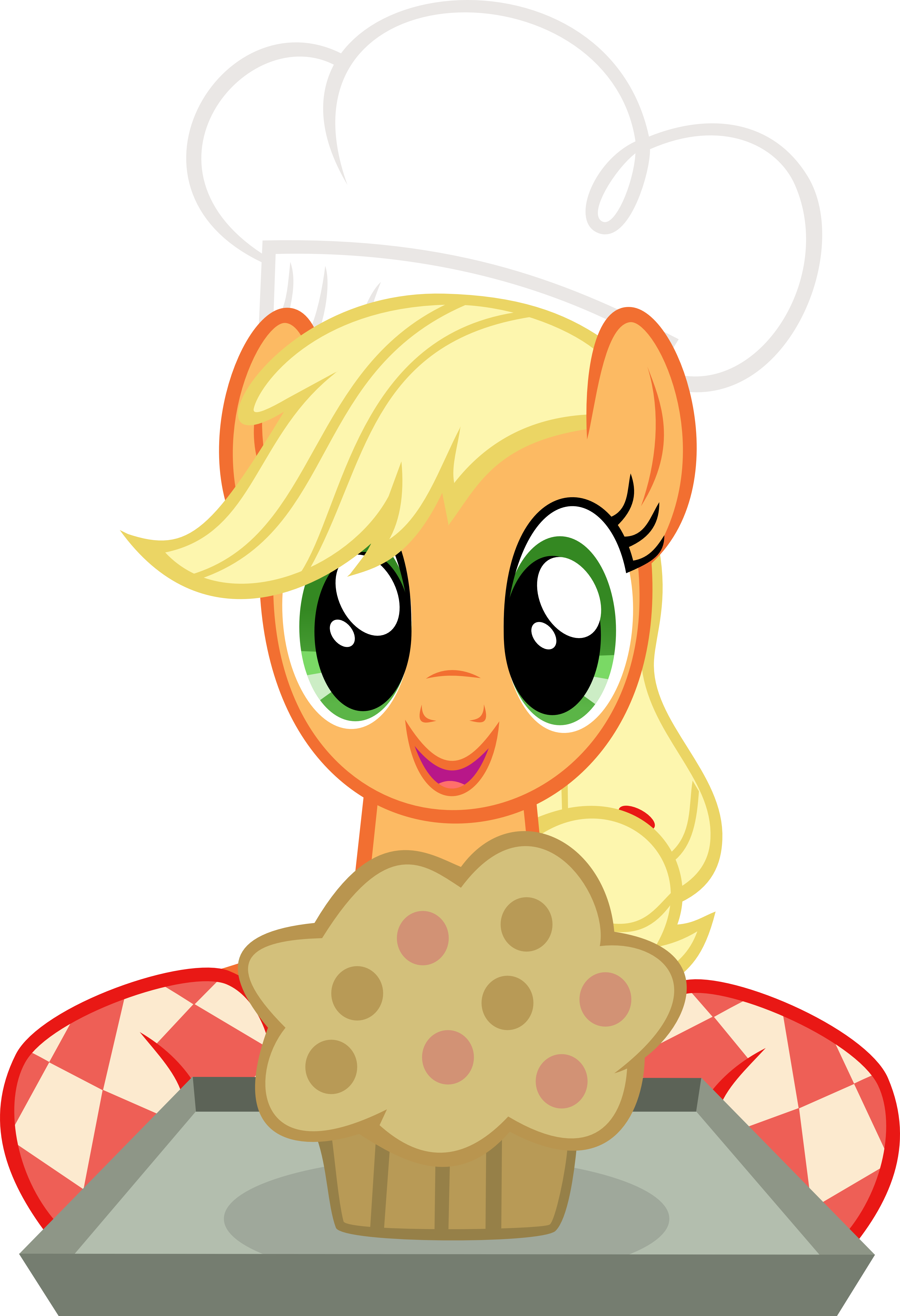 Abydos91, Baking, Chef's Hat, Hat, Muffin, Safe, Simple - Applejack And Princess Cadence (4004x5857)