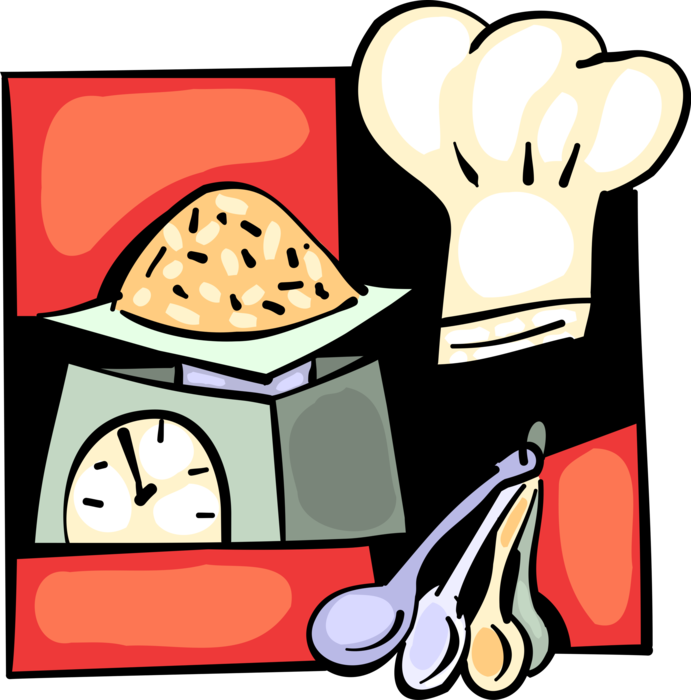 Vector Illustration Of Kitchen Food Scale With Chef - Vector Illustration Of Kitchen Food Scale With Chef (691x700)
