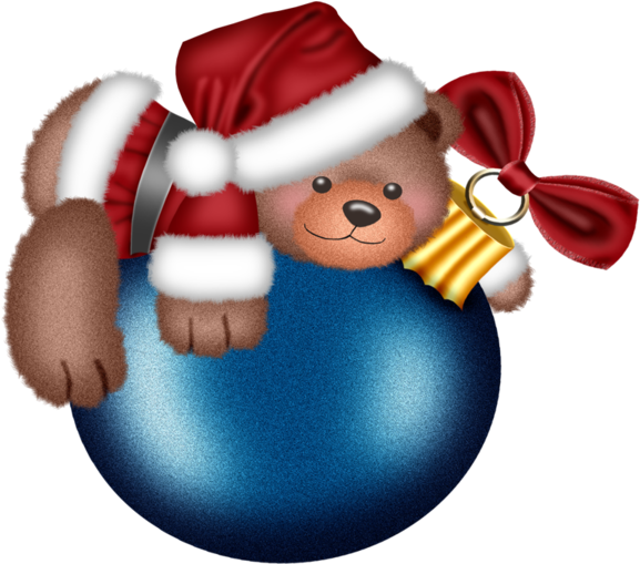 Noel Boules - Christmas Teddy Bear Clipart (600x508)